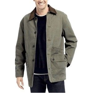 Orvis Barn Coat Chore Jacket Size XL Olive Green Canvas Quilted Lined